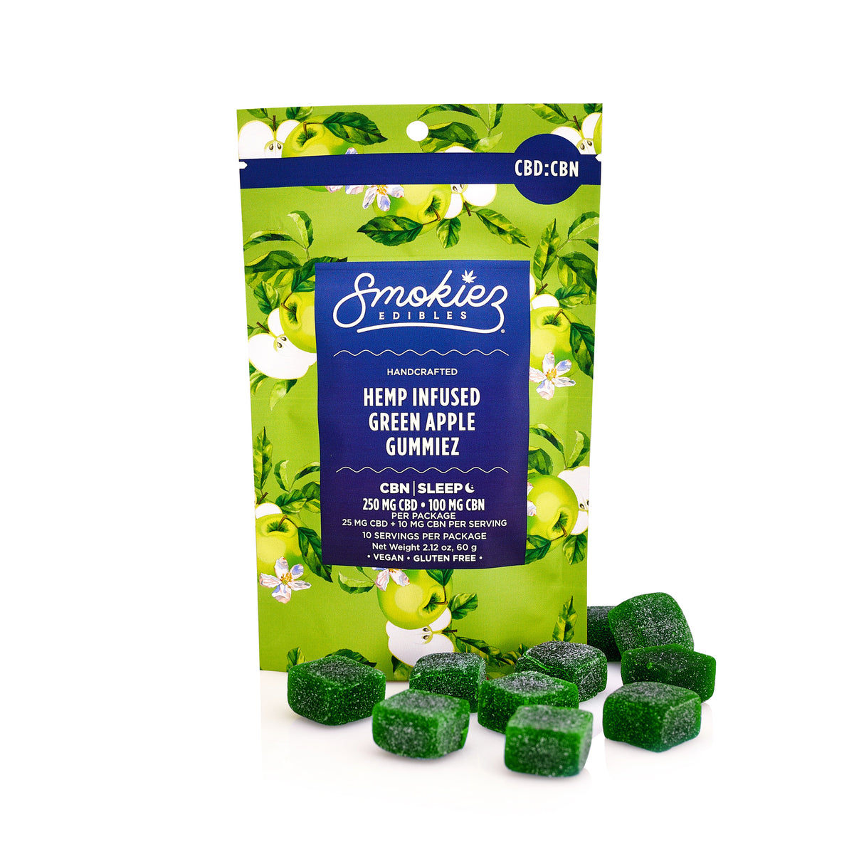 Green Apple CBD:CBN 2.5:1 Gummiez – Smokiez CBD