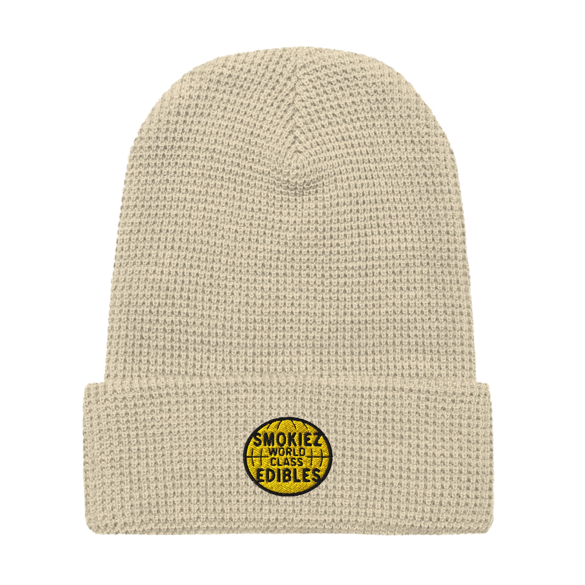 ★LECYTO★ Pearl Waffle Logo BeanieBlack Waffle beanie — The little Black Goat